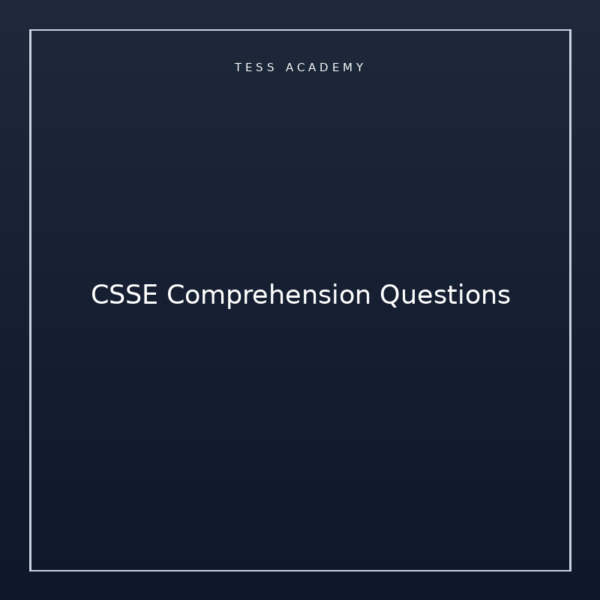 CSSE Comprehension Questions