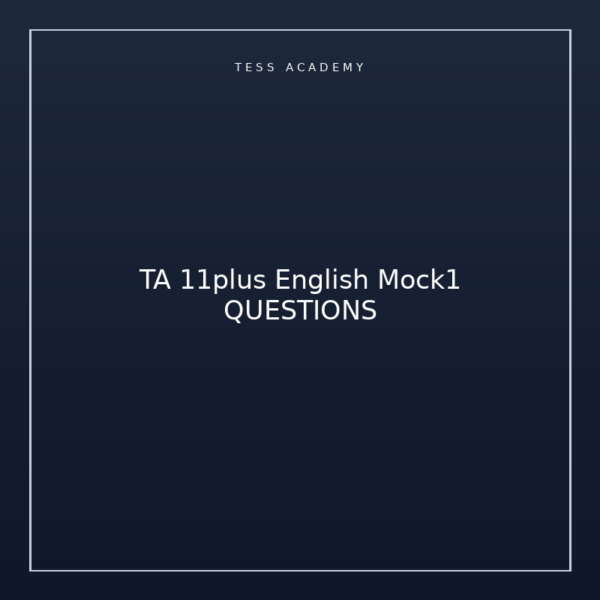TA 11plus English Mock1 QUESTIONS