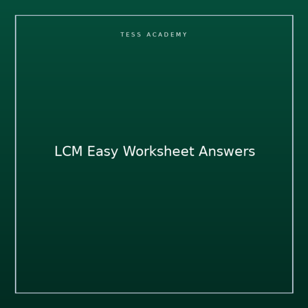 LCM Easy Worksheet Answers