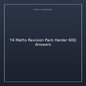Y4 Maths Revision Pack Harder 60Q Answers
