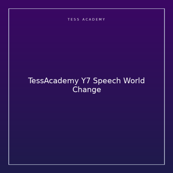 TessAcademy Y7 Speech World Change
