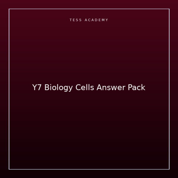 Y7 Biology Cells Answer Pack
