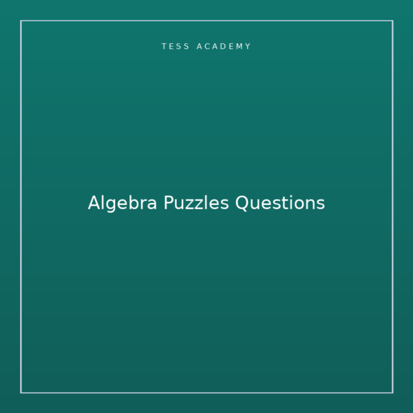 Algebra Puzzles Questions