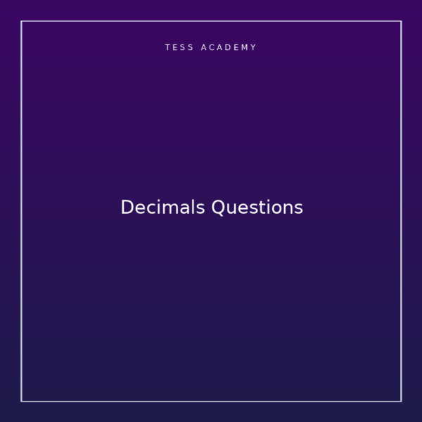 Decimals Questions